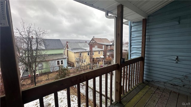 balcony with a residential view