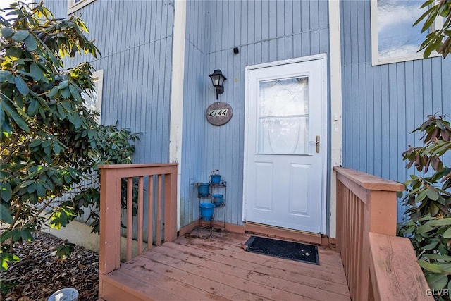 view of doorway to property