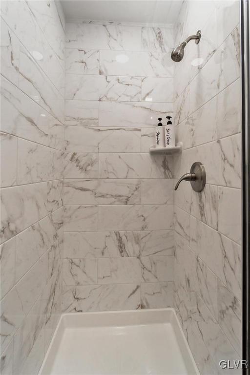 bathroom featuring a shower stall