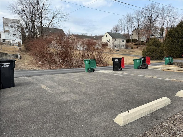 view of street featuring curbs