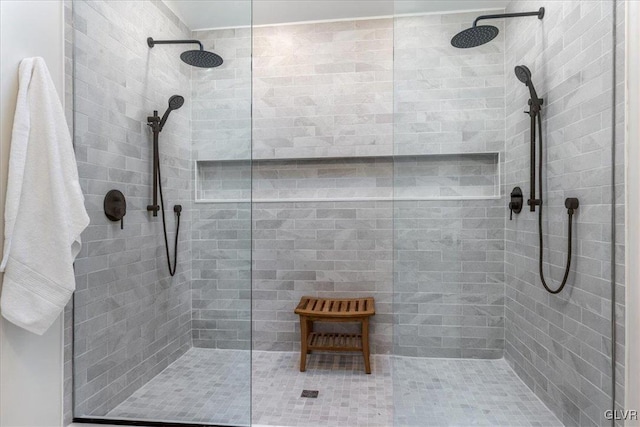 bathroom featuring walk in shower