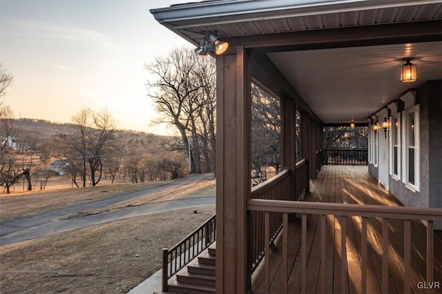 view of deck at dusk