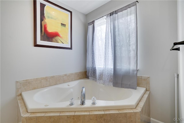 full bathroom featuring a garden tub