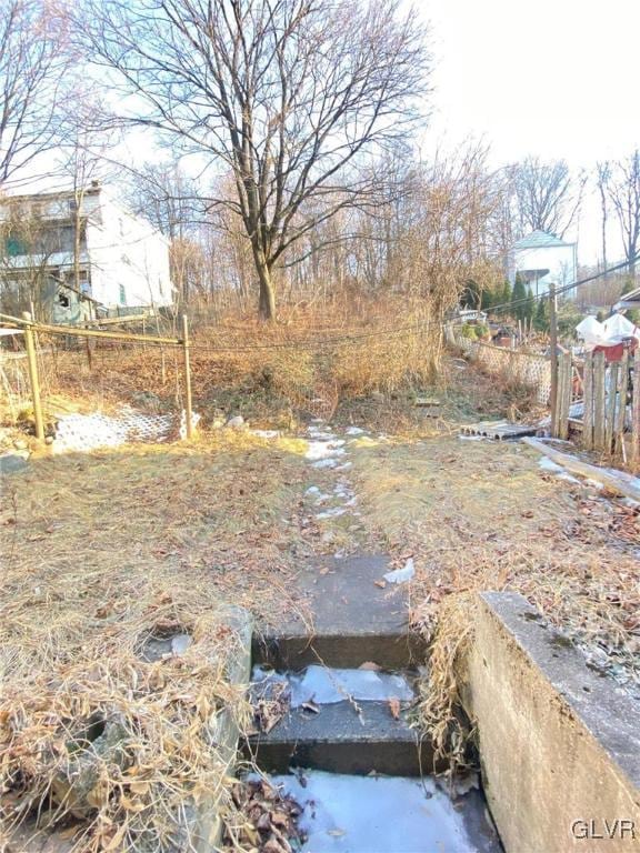 view of yard with fence