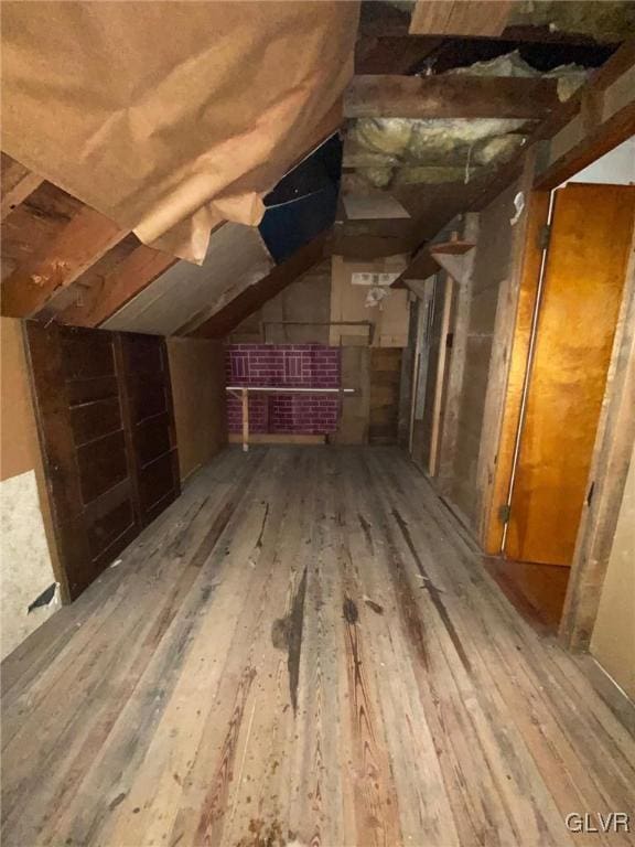 view of unfinished attic