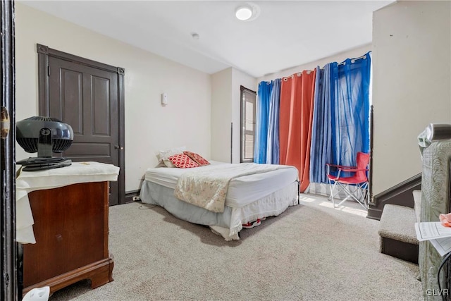 bedroom featuring carpet