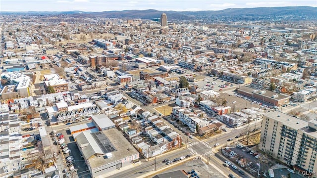 aerial view featuring a mountain view