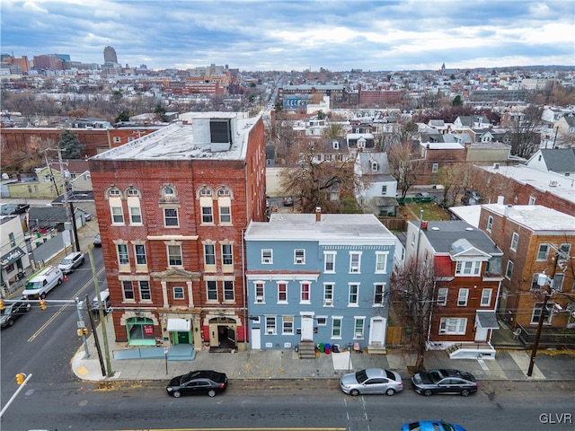 aerial view featuring a city view