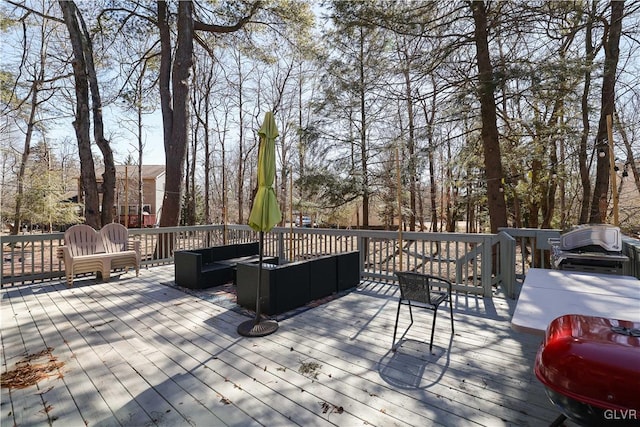 deck featuring an outdoor hangout area