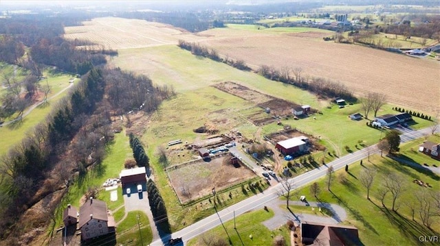 aerial view with a rural view