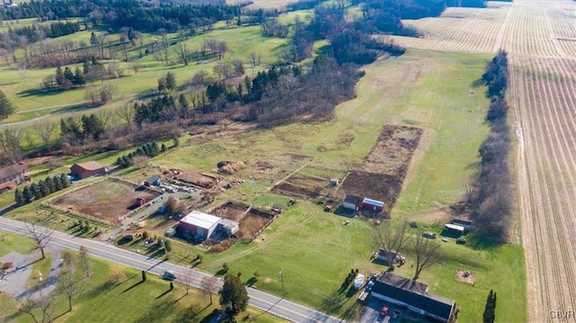 bird's eye view with a rural view