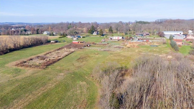 drone / aerial view with a rural view