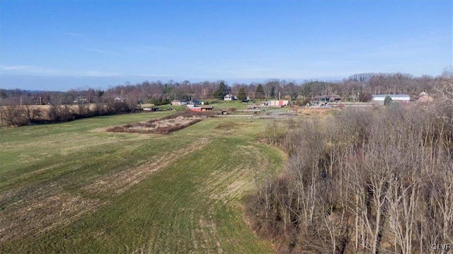 drone / aerial view with a rural view