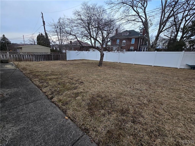 view of yard with fence private yard