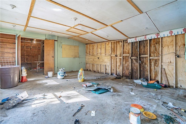 interior space with a garage