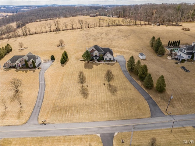 aerial view with a rural view