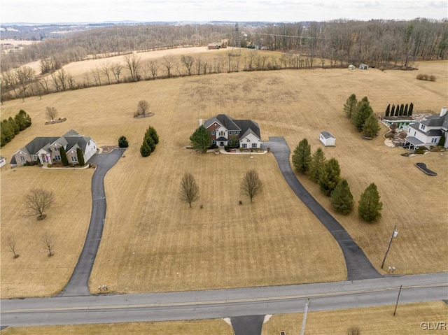 bird's eye view featuring a rural view