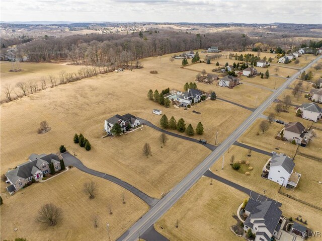 bird's eye view featuring a rural view