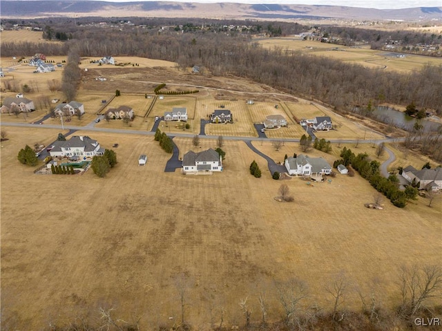 aerial view with a rural view and a mountain view