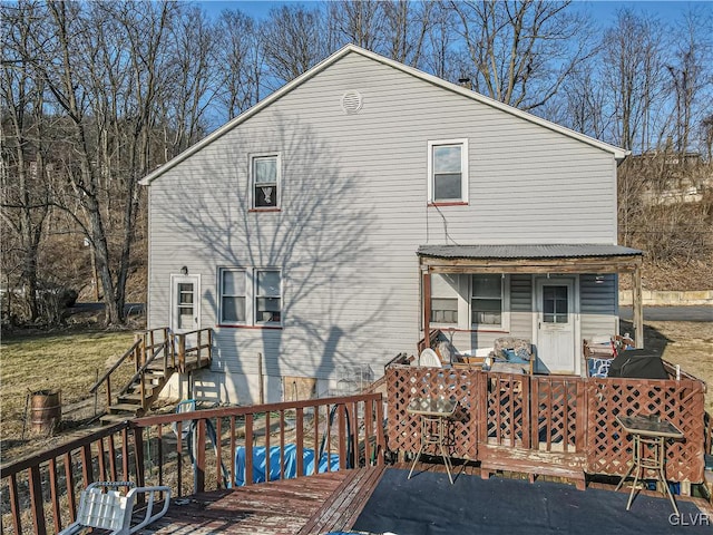 exterior space featuring a wooden deck