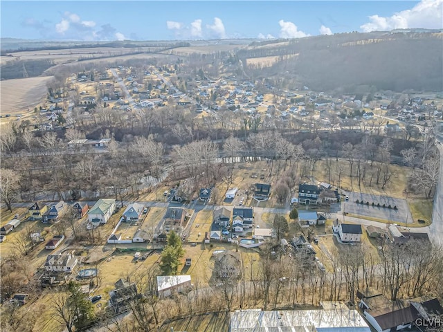 birds eye view of property with a residential view