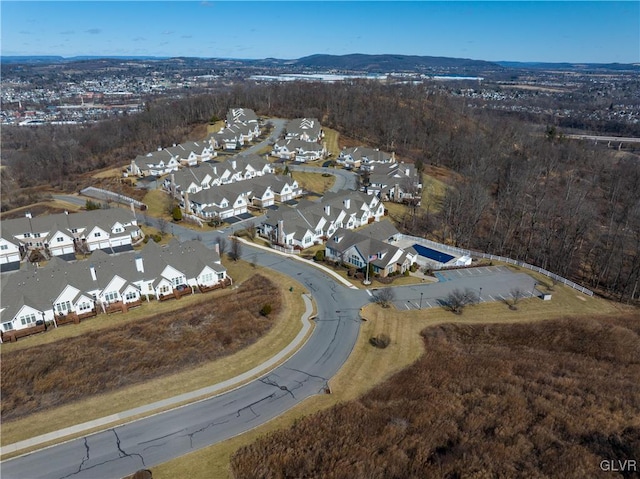 bird's eye view with a residential view