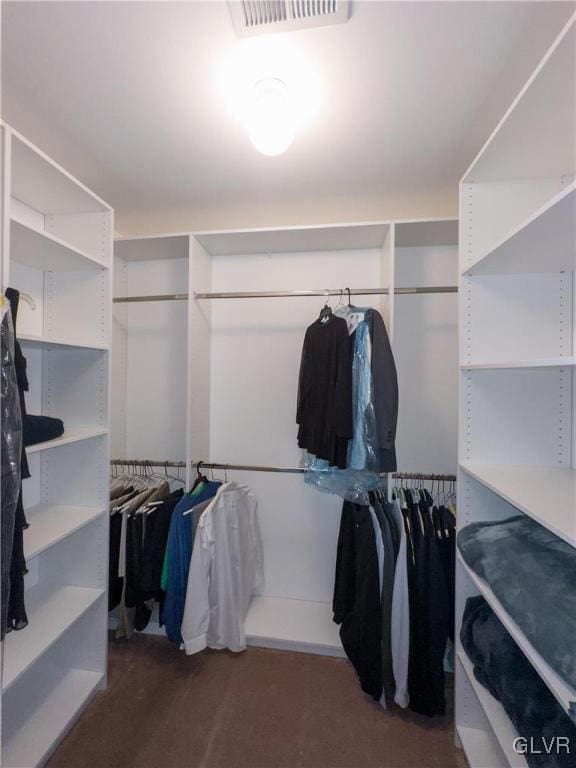 walk in closet featuring visible vents