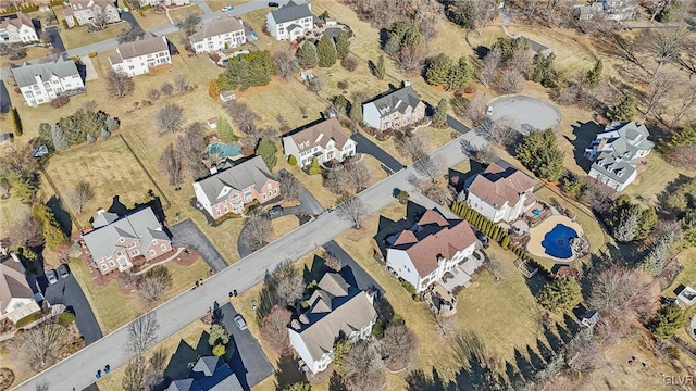 drone / aerial view with a residential view