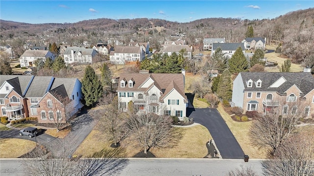 aerial view with a residential view