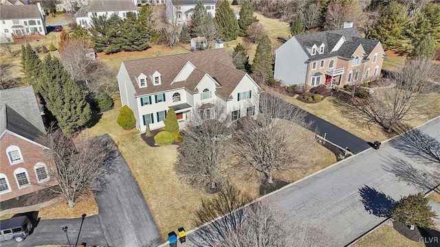 aerial view featuring a residential view