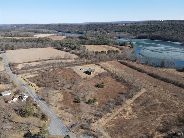 drone / aerial view with a rural view