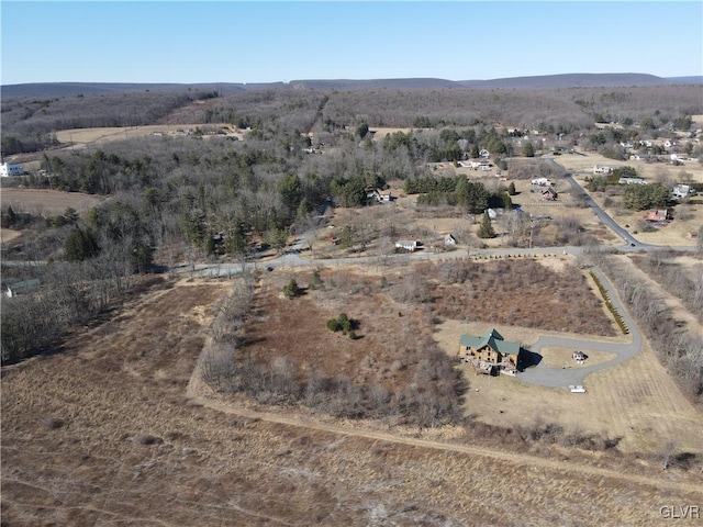 birds eye view of property with a rural view