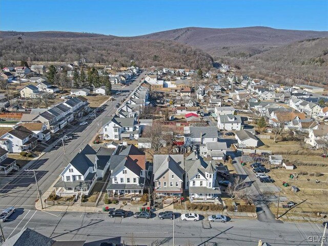 bird's eye view with a mountain view and a residential view