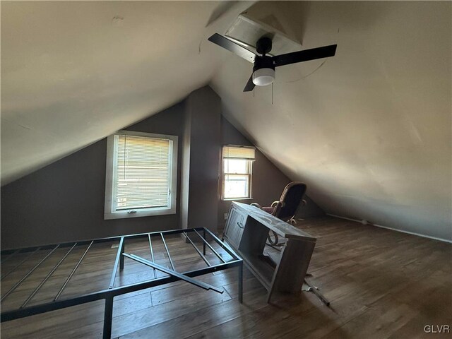 25 S Locust St, Easton, PA 18042 - bonus room with a ceiling fan, lofted ceiling, and wood finished floors