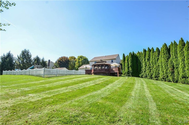 view of yard featuring fence