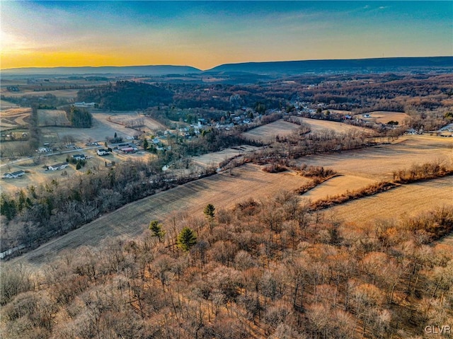 bird's eye view with a mountain view