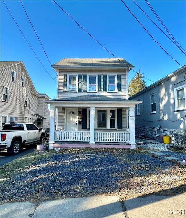 view of front of house featuring covered porch