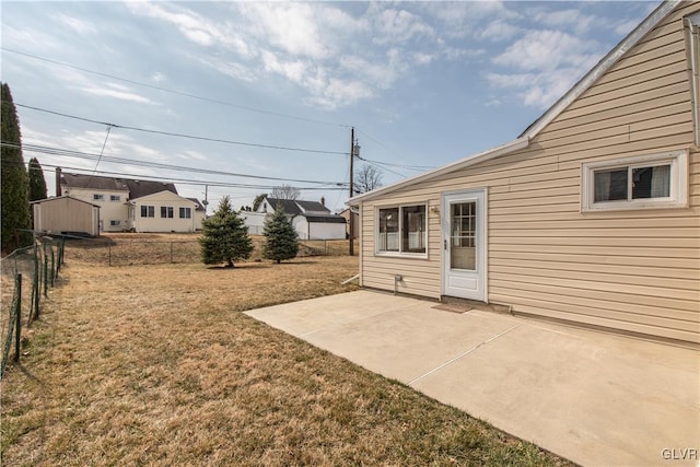 view of yard with a patio and fence