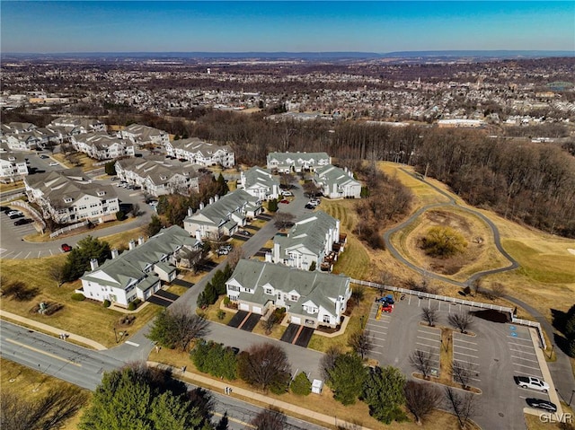 aerial view with a residential view