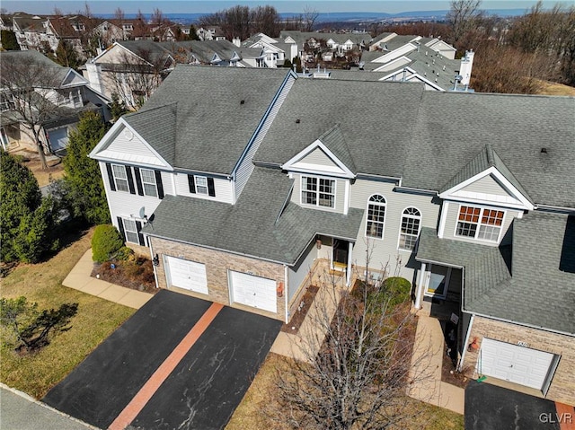 aerial view featuring a residential view