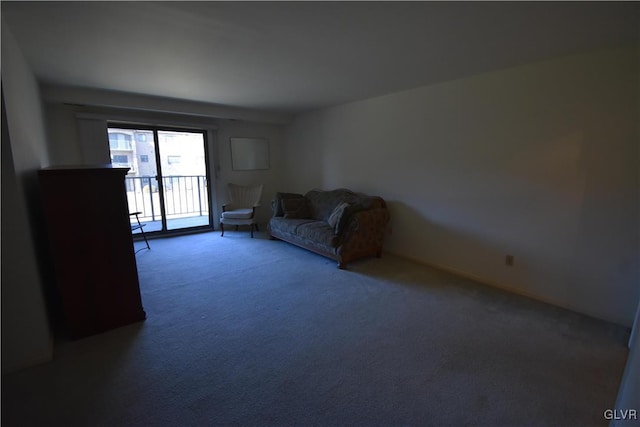 unfurnished living room featuring carpet