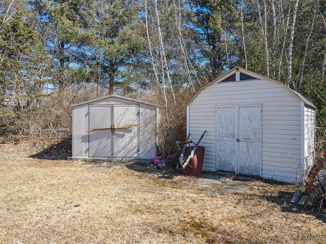 view of shed