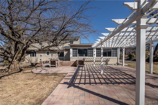 view of patio with a pergola