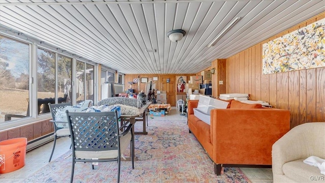 sunroom / solarium featuring a baseboard radiator