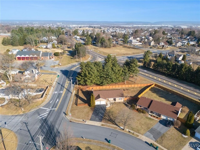 bird's eye view with a residential view