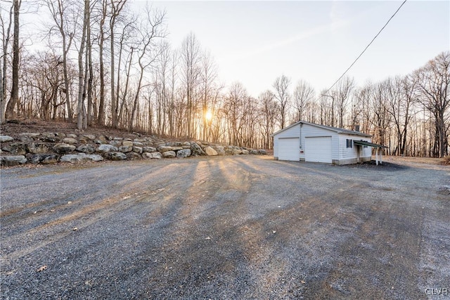 exterior space featuring driveway