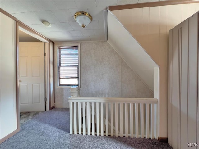 additional living space featuring lofted ceiling and carpet floors