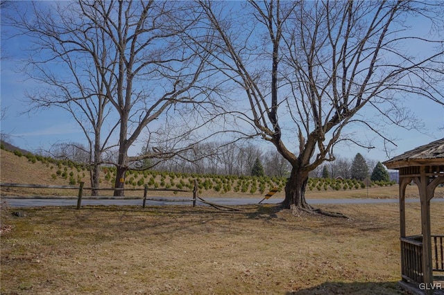 view of yard featuring a rural view