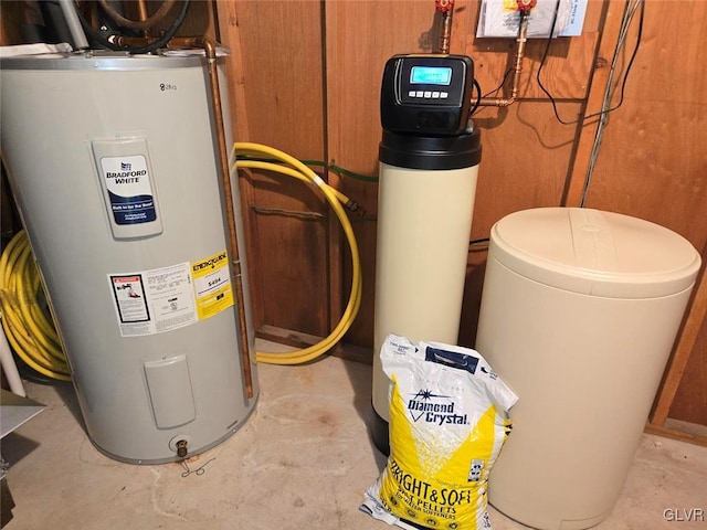 utility room with water heater