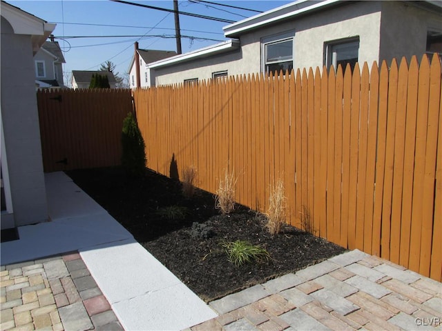 view of yard with a patio area and fence